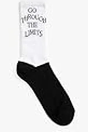 Koton Herrslogan broderade sockelstrumpor, , one size