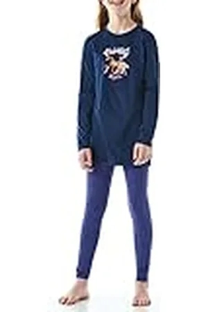 Schiesser Mädchen Schlafanzug Nachthemd mit Leggings lang - 100% Organic Bio Baumwolle - Größe 92 bis 140