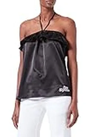 Moschino Damer självtyglaces i stretch satin t-shirt, , 40 SE