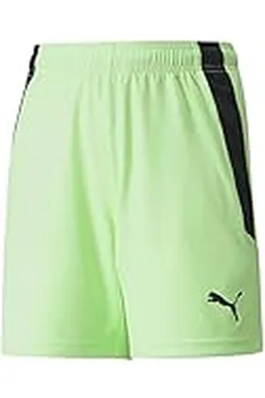 PUMA Unisex - barn Shorts Teamliga shorts Jr, Fizzy lime- svart, 164