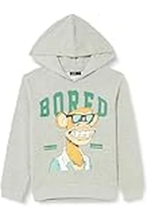 NAME IT Nlnnuk Boredofdirectors Sweat Wh Bru Sky huvtröja tröja, grå melange, 170/176 cm, , 170-176
