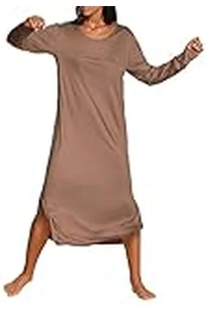 Calida Damer 100% natur sömn nattlinne, truffle Brown, standard