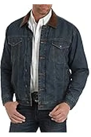 Wrangler Dold bärfilt fodrad jeansjacka för män, Vintage tvätt, XL