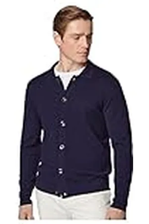 Hackett Herr Merino Stickad Overshirt Cardigan Tröja, XS, , XS