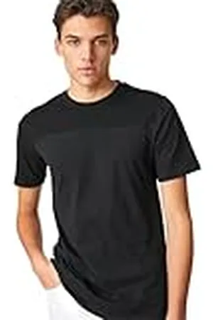 Koton T-shirt för män med crew neck kortärmad sömlös detaljerad, , S