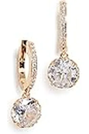 Kate Spade Pave Huggies, Clear/Gold
