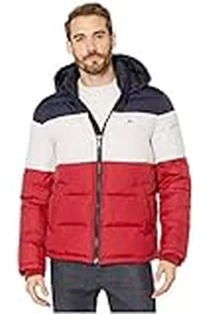 Tommy Hilfiger Hooded Puffer Jacket herr Down Alternative Outerwear Coat Hooded Puffer Jacket, , XL