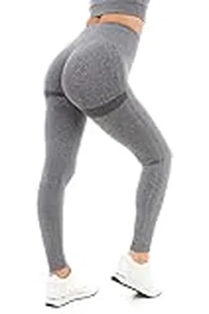 M17 Damleggings sport friidrott yoga solid marl med rumpa lyft kompression hög midja byxor, , XL