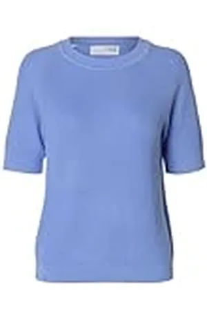 SELECTED Slfelinna New Ss Knit Top Noos, , XS
