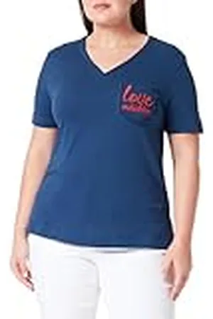 Moschino V-ringad T-shirt för kvinnor, normal passform, , 42, , 42 SE