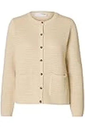 SELECTED Slfvinna Ls struktur stickad kofta Noos, , S