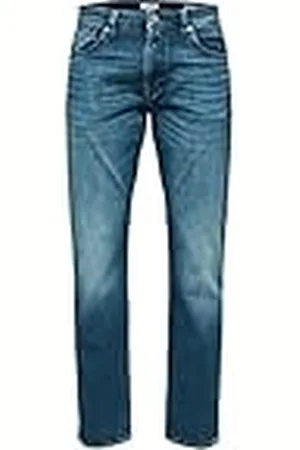 SELECTED Herrjeans SLH196-STRAIGHTSCOTT 31601 – rak passform medium blå, , 31W / 32L