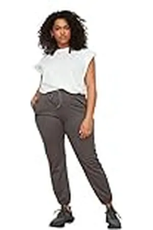 Trendyol Dam plusstorlek normal midja smal passform joggingbyxor plus size träningsbyxor, , XL