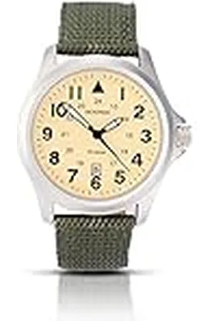 Sekonda 43 mm Wingman pilotstil klocka med datumfönster och nylonrem 50 m vattentålig, , Rem