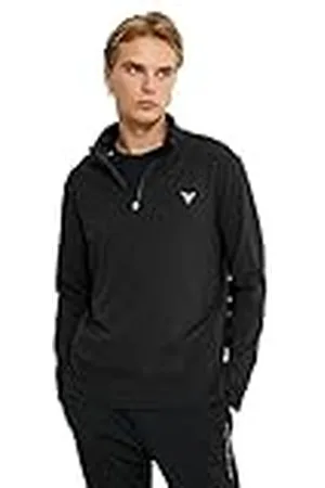 Koton Män halv dragkedja tryckt långärmad sport sweatshirt, , S