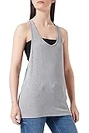 JACK & JONES Jacka & Jones dam JJXX JXFLEUR SL lös ribbad tank toppblus, ljusgrå melge, M