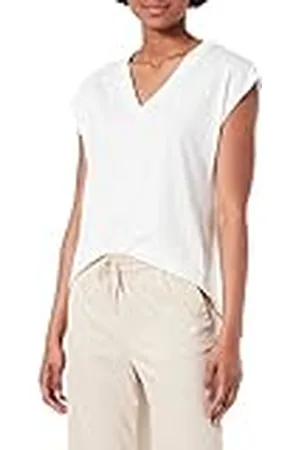 SIRUP COPENHAGEN T-shirt med v-hals för kvinnor, 100% ekologisk bomull, vit undertröja, Chalk, S