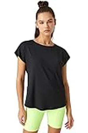 Koton Minimal tryckt Basic Sport T-shirt, T-shirt för dam, svart (999), , S