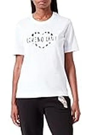 Moschino T-shirt med normal passform, korta ärmar med hjärta, Olographic Print, , 40