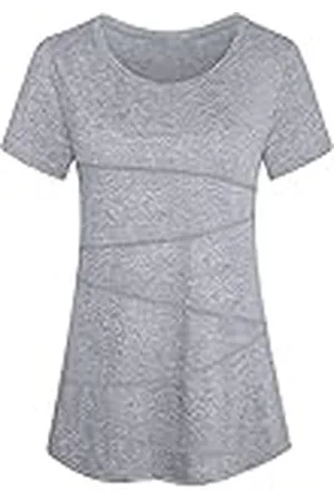 Sykooria Skjortor Dam T-shirt Sportskjorta Kortärmad Funktionströja Elastisk Yoga Gym T-shirt, , 3XL