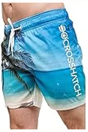 Crosshatch Shelford badbyxor för män, strandsolnedgångstryck design badbyxor, perfekta för sommarsemester, surfing, segling och andra sportaktiviteter, , XXL