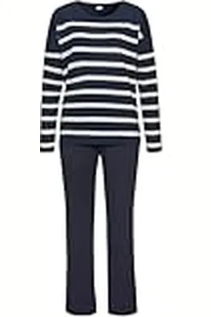 QS by s.Oliver Lång pyjamas för kvinnor i maritim randig look, , 40-42