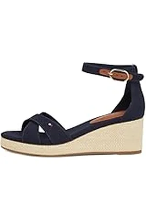 Tommy Hilfiger Dam flagga CRISS-CROS MID WEDGE ESPAD, BLÅ (Rymdblå), 4, , 4