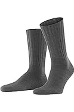 Falke Nelson herrstrumpor andningsbara klimatreglerande luktneutraliserande ull utan elastisk förstärkt slitstark tjock varm extra mjuk ribbad enkel perfekt för vardaglig affärslook 1 par, Grå