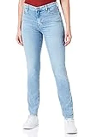 7 for all Mankind Kvinnors HW Skinny Slim Illusion med Raw Cut Jeans, , Regular