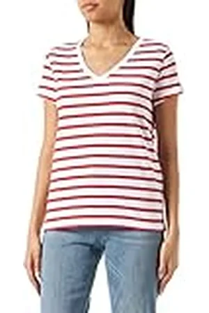 Dockers Dam V-ringad T-shirt Ss randig t-shirt, S, , S