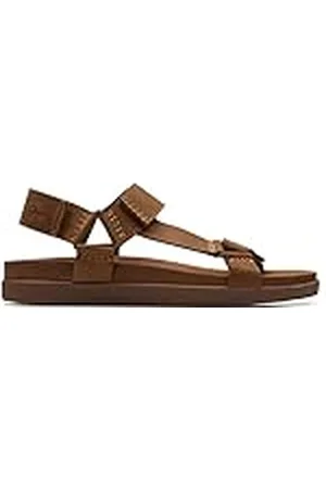 Clarks Herrar Sunder Range Sandal, Tan Leather, 42 EU, , 42 EU
