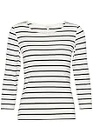 Part Two T-shirt för dam 3/4 ärmar rund hals smal passform tröja T-shirt höftlängd, , S