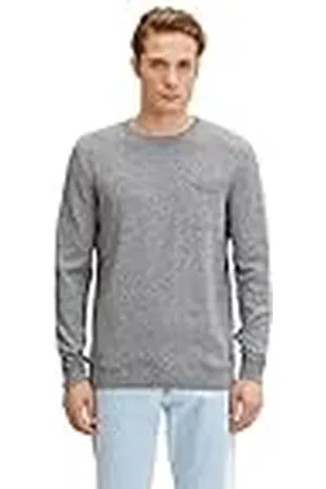 TOM TAILOR Herr Stickad tröja med bröstficka 1029735, , M