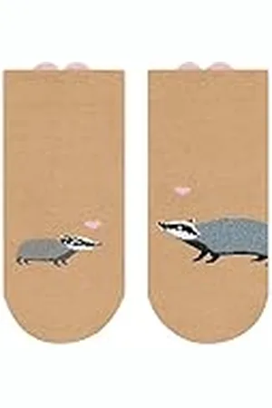 Falke Unisex Baby Badger Family hållbar bomull med mönster 1 par strumpor, beige (Desert 4710), 62–68