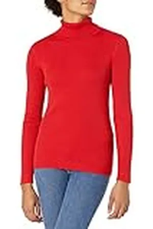 Amazon Dam Slim-Fit lätt långärmad polotröja, , Large