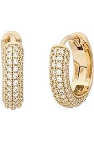 Kate Spade Pave Mini Huggies, Clear/Gold