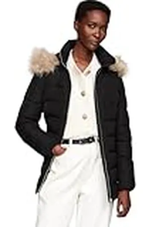 Tommy Hilfiger Dam Heritage down Tyra JKT MED FUR WW0WW43600 pufferjacka, svart, XXS, , XXS