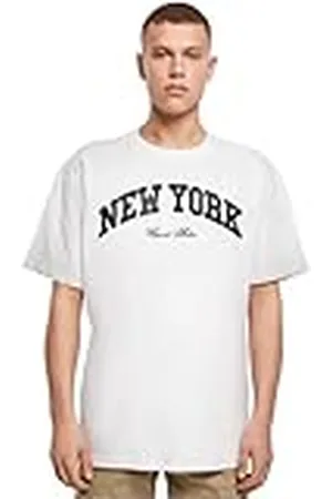Mister Tee Upscale herr-t-shirt New York College oversize t-shirt, tryck t-shirt för män, överdimensionerad passform, streetwear, , XXL