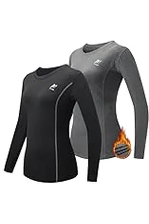 MEETWEE Termisk Damtröja, Långärmad Kompression T-shirt Underkläder Sport T-shirt Baslager Löpning Cykling Fitness, , L