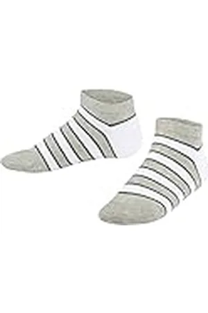 Falke Unisex barn enkla ränder bomull kort mönstrad 1 par sneakerstrumpor, grå (storm Grey 3820), 23–26