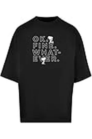 Merchcode T-shirt Peanuts för män – Ok Fine Whatever Huge Tee, överdimensionerad passform, bomull 100 percent, L, , L
