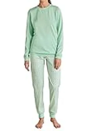 Calida Flower Nights Manschettpyjamas för kvinnor, mjuk, lättskött, elastisk linning i byxan, mjuka manschetter på avslutningarna, , 36-38