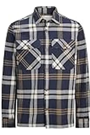 JACK & JONES JACK&JONES JPRRAYMOND Melange Check Overshirt LS SN skjortjacka, nattsky/passform: Comfort FIT, XL, , XL