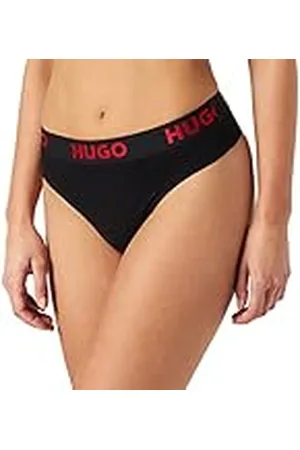 HUGO BOSS HUGO Stringtrosa för kvinnor, sportig logotyp, string av stretch, bomull med logotyper på linningen, , L