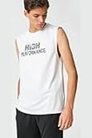 Koton Män sport linne ärmlös slogan tryckt crew neck, , S