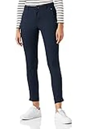 Kaffe Dam byxor smala jeans smal passform mitten midja 7/8 längd, , 42