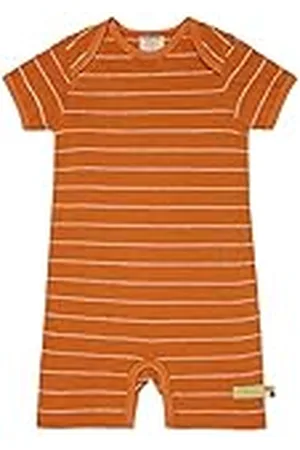 loud + proud Unisex baby ränder med linne, GOTS certifierad spelare, carröd, 62/68, , 62/68 cm