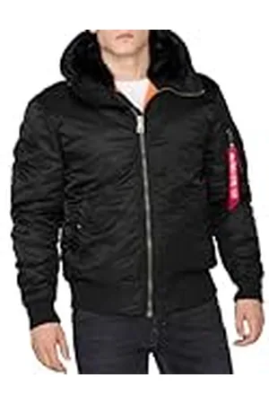 Alpha Industries MA-1 Bomberjacka med huva för män Black