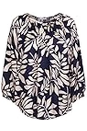 Seidensticker Sidendekal dam skjorta blus – modeblus – normal passform – rund hals – 3/4-ärm – 100% viskos, , 46