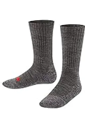 Falke Unisex barn aktiva varma strumpor merinoull svart grå marinblå fler färger tjock varm vadstrumpa för pojke eller flicka med vadderad sula idealisk för vinter avslappnad look eller skola 1 par, Grå (asfaltmelerad 3180)